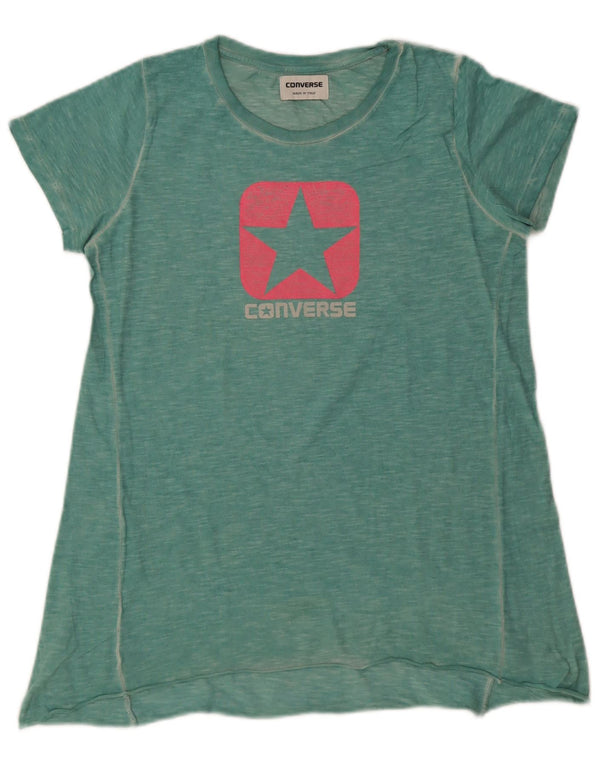 Γυναικείο γραφικό μπλουζάκι Converse Top UK 6 XS Πράσινο βαμβακερό