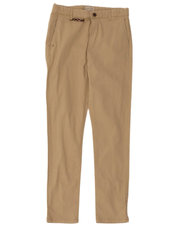 Zara Boys Slim παντελόνι Chino 13-14 ετών W30 L30 Μπεζ βαμβακερό