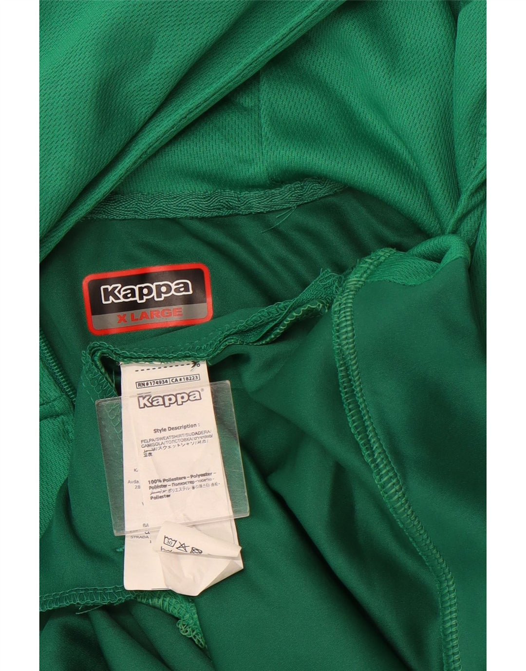 Ανδρικό πουλόβερ με κουκούλα με φερμουάρ Kappa XL Πράσινο πολυεστέρας