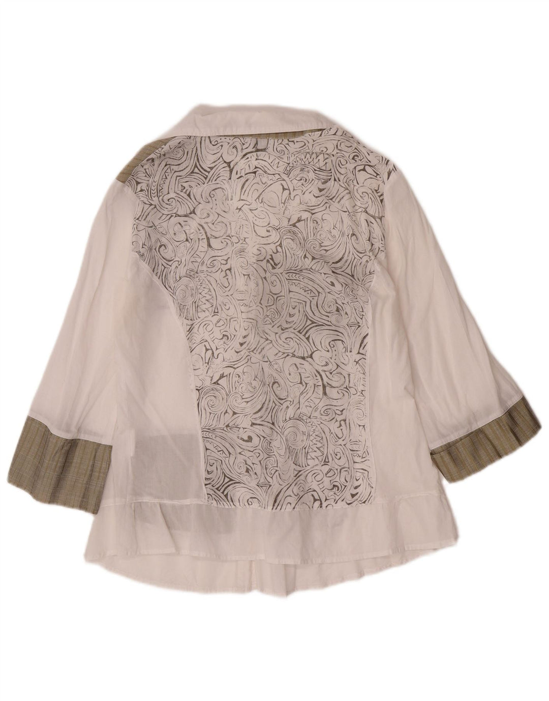 Borgofiori Γυναικείο Πουκάμισο 3/4 Μπλούζα IT 48 XL Λευκό Patchwork