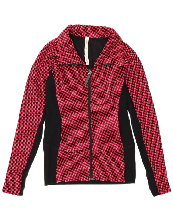 LULULEMON Womens Oversized Tracksuit Top Jacket UK 6 XS Pink Colourblock