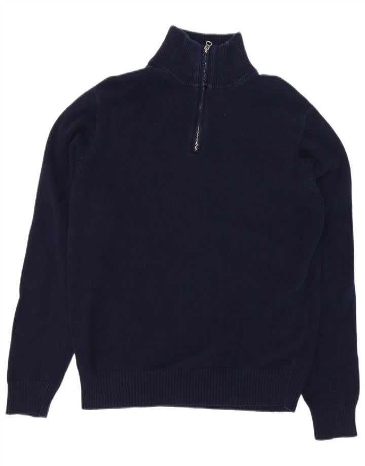 Ανδρικό πουλόβερ J. Crew με φερμουάρ, μεσαίο μπλε βαμβακερό