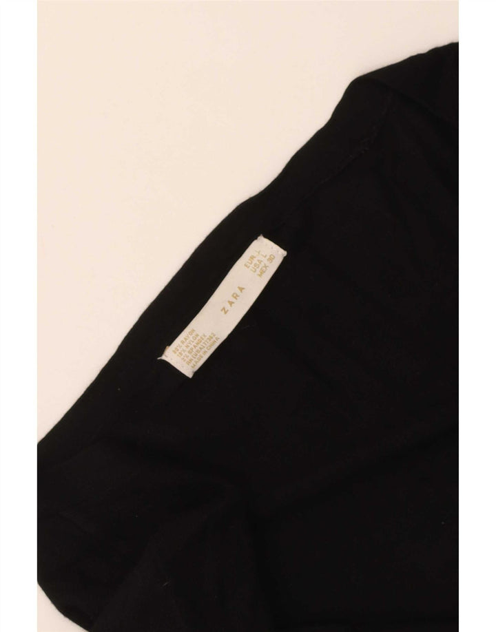 Zara Γυναικείο πουλόβερ με ζακέτα UK 14 Large Black Rayon