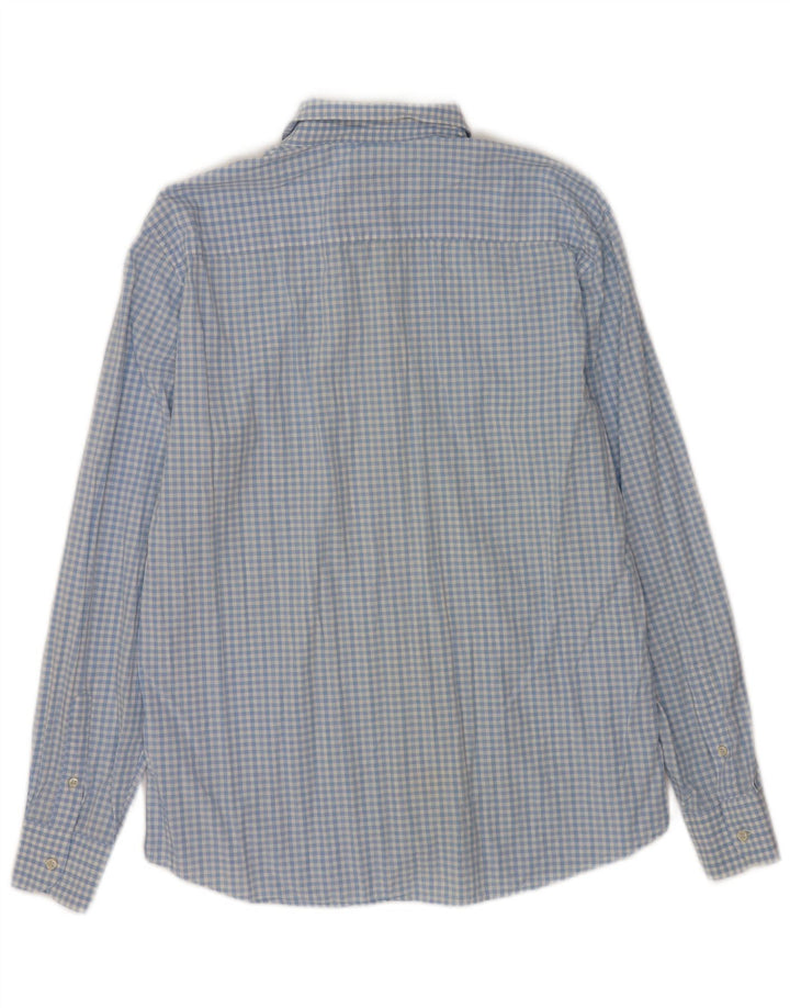 Massimo Dutti Ανδρικό πουκάμισο Casual Fit XL Blue Gingham Cotton