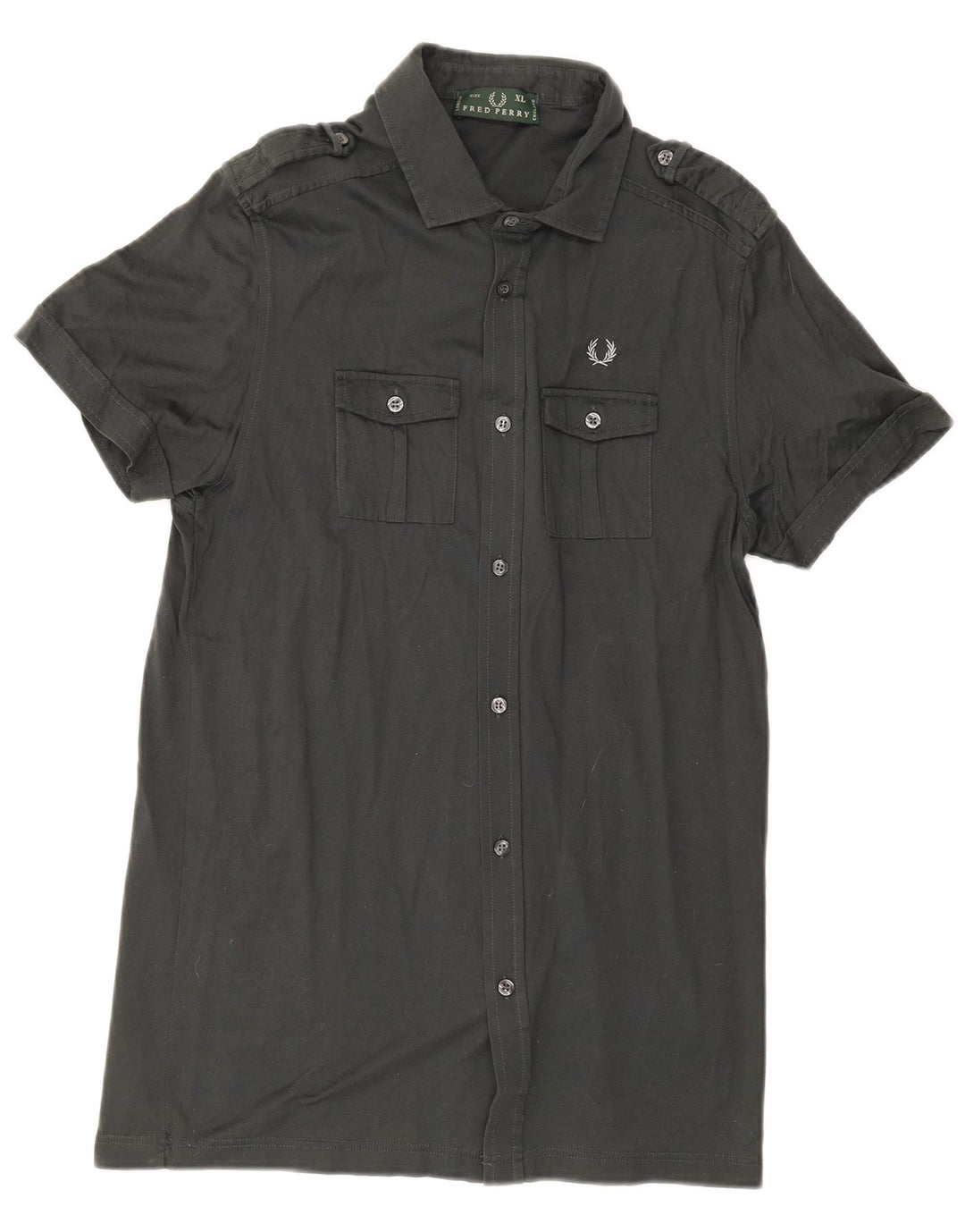 Fred Perry Ανδρικό κοντομάνικο πουκάμισο XL Γκρι βαμβακερό