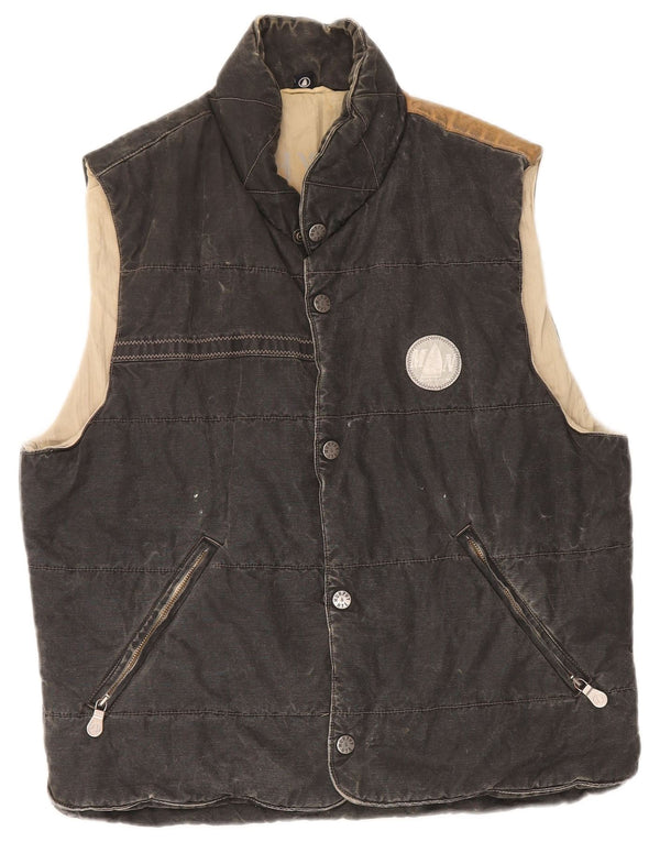 Murphy & Nye Mens Padded Gilet UK 38 Medium Grey Cotton