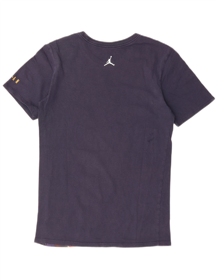 JORDAN Ανδρικό γραφικό T-Shirt Top Small Navy Blue Cotton