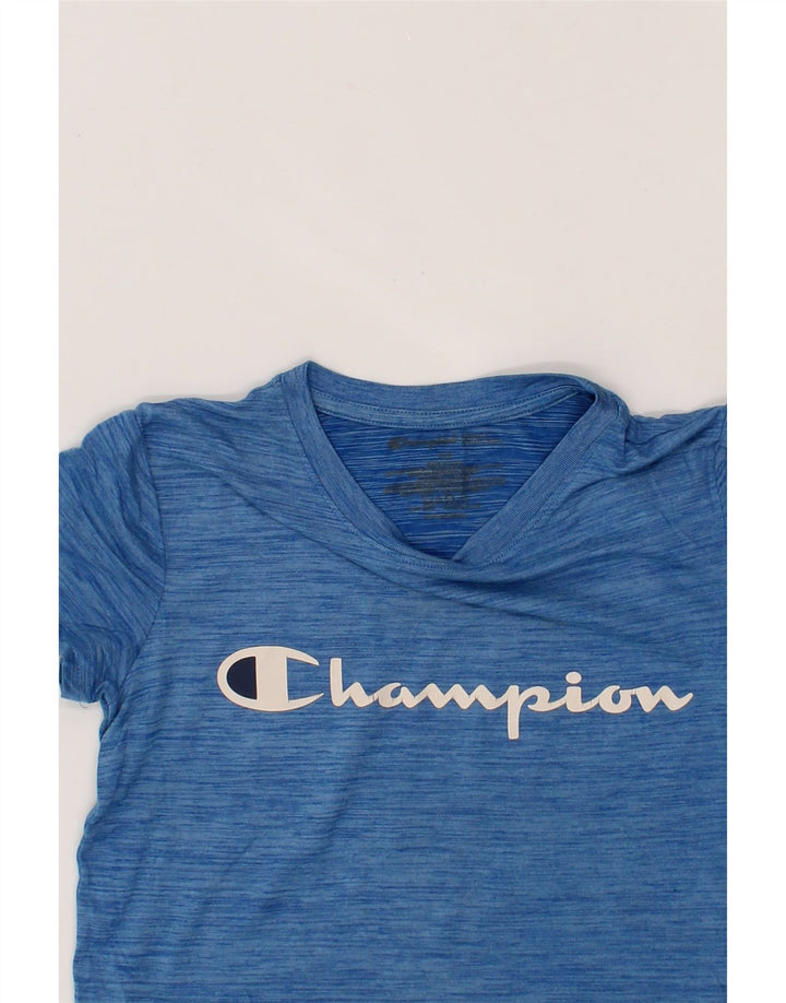 CHAMPION Boys Graphic T-Shirt Top 7-8 Years Blue Flecked Vintage Champion and Second-Hand Champion from Messina Hembry 