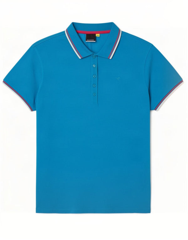 Diadora Womens Polo Shirt UK 20 2XL Blue Cotton