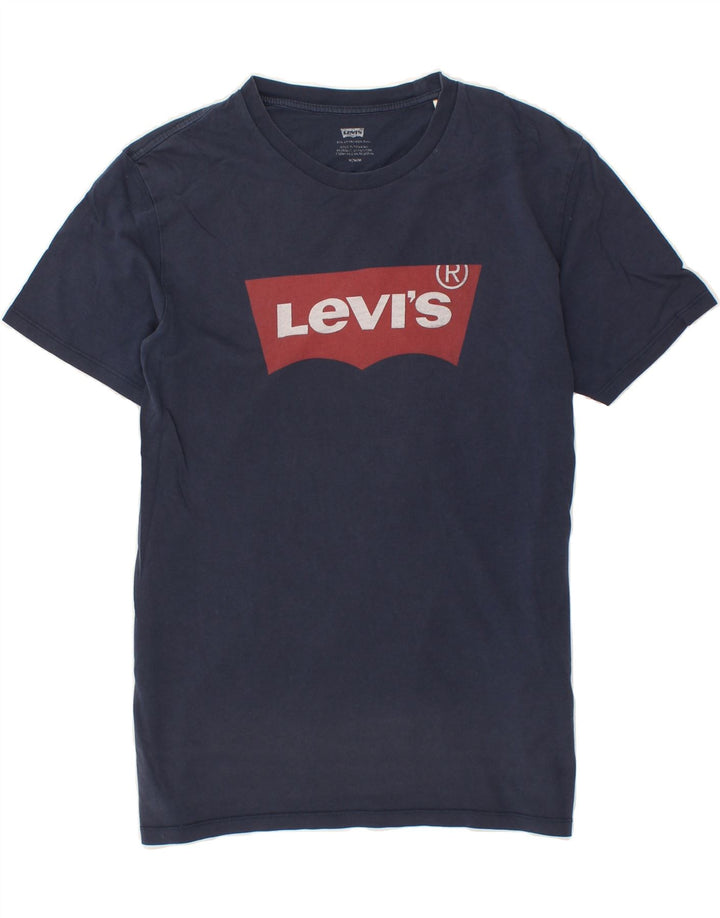LEVI'S Mens Graphic T-Shirt Top Medium Navy Blue Cotton Vintage Levi's and Second-Hand Levi's from Messina Hembry 