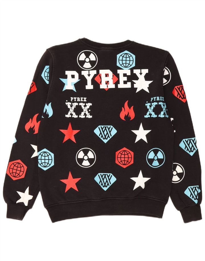 Γραφικό Φούτερ Pyrex Boys Jumper 13-14 ετών 2XL Μαύρο βαμβακερό