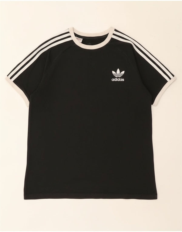 Adidas Boys T-Shirt Top 13-14 ετών Μαύρο βαμβακερό