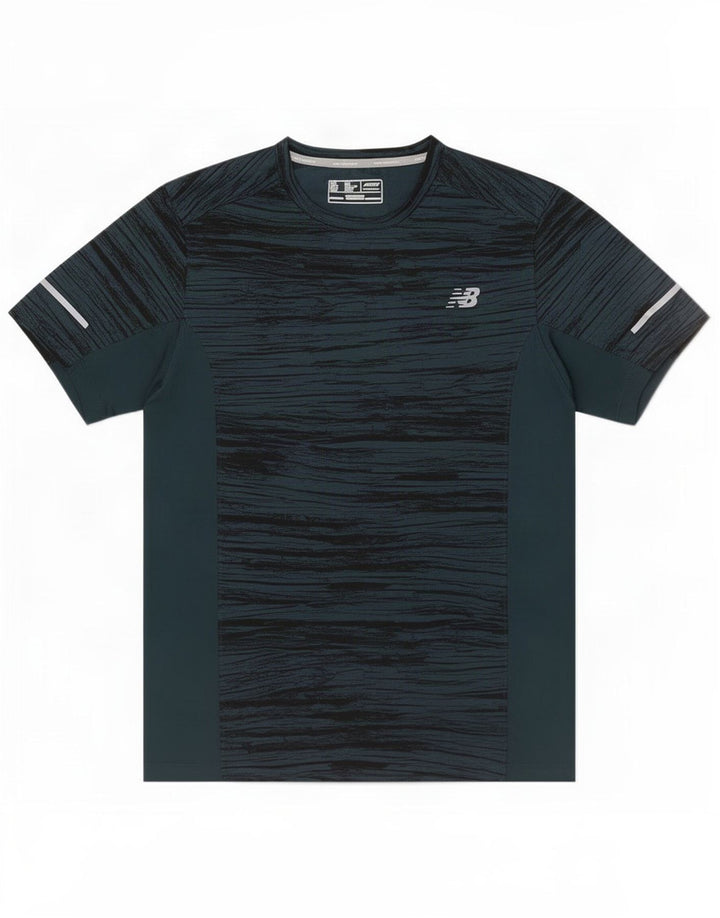 New Balance Ανδρικό T-Shirt Top Medium Green Flecked Polyester
