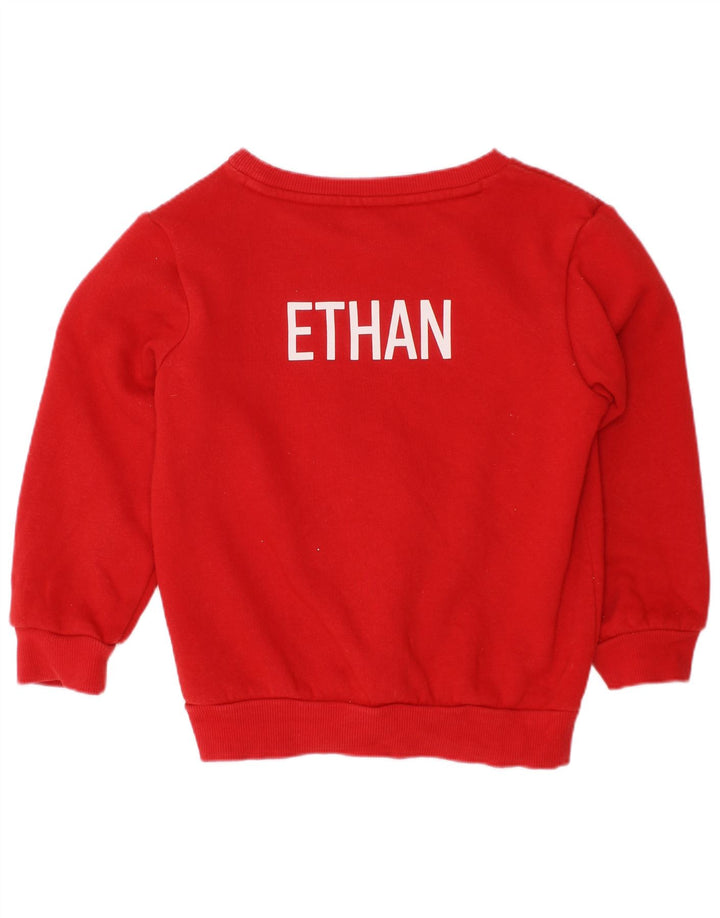 Γραφικό Φούτερ Adidas Boys Jumper 3-4 ετών Κόκκινο βαμβακερό