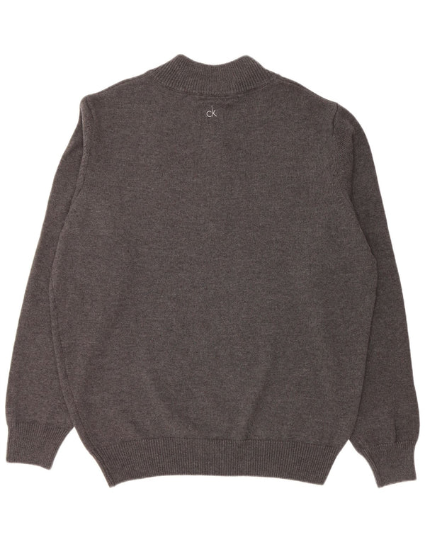 CALVIN KLEIN Ανδρικό πουλόβερ με φερμουάρ γκολφ 2XL γκρι βαμβακερό