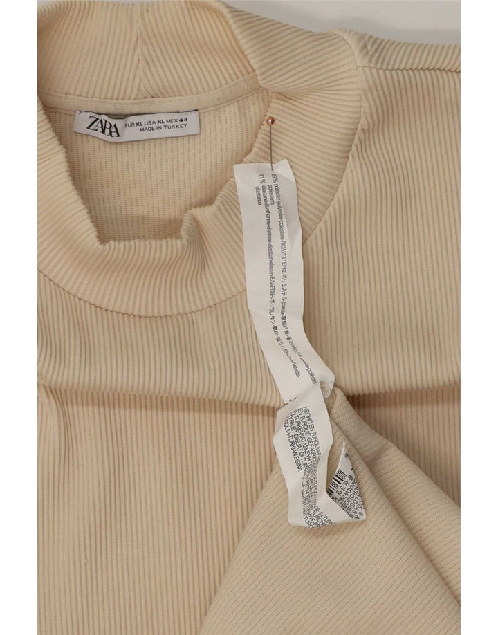 Zara Ανδρικό τοπ μακρυμάνικο XL μπεζ πολυεστέρας