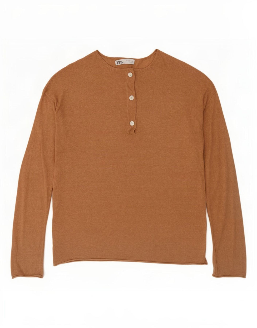 Zara Γυναικείο τοπ μακρυμάνικο UK 14 Medium Beige