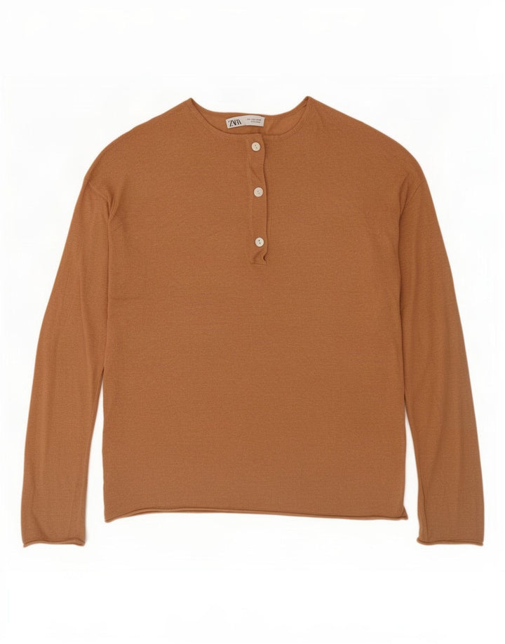 Zara Γυναικείο τοπ μακρυμάνικο UK 14 Medium Beige