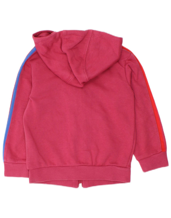 Γραφικό πουλόβερ Adidas Baby Girls με κουκούλα 12-18 μηνών ροζ βαμβακερό
