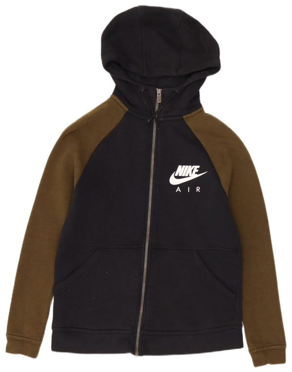 Γυναικείο γραφικό πουλόβερ NIKE με φερμουάρ UK 6 XS μαύρο χρώμα