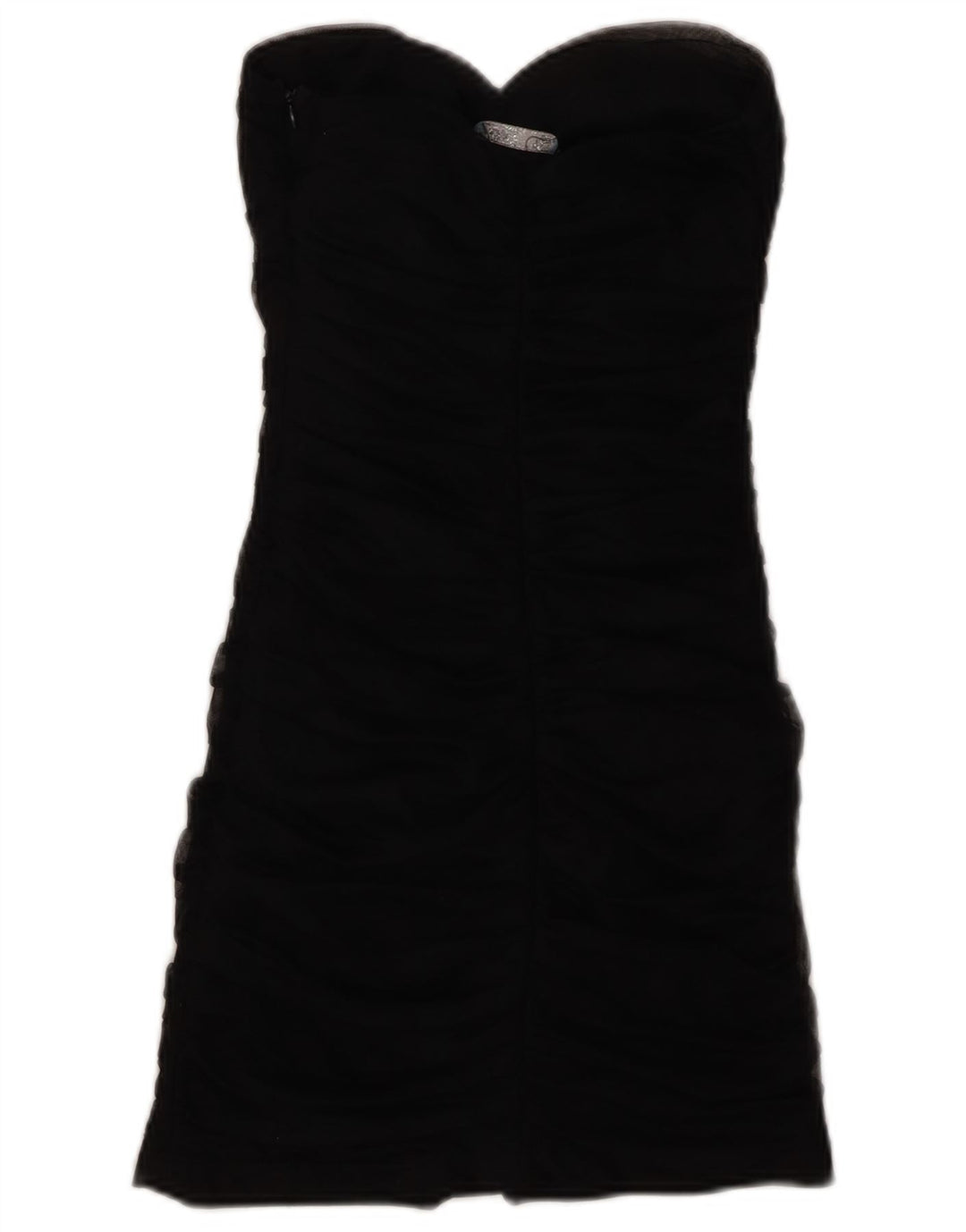 ZARA Γυναικείο Στράπλες Φόρεμα Bodycon UK 8 Small Black