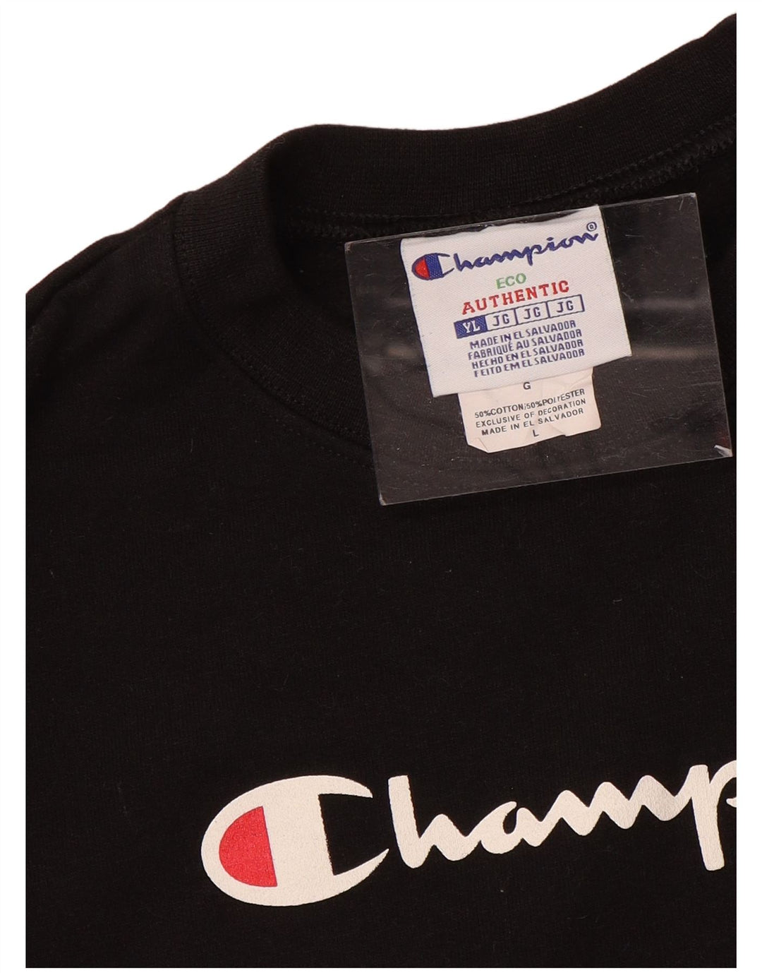 Champion Boys Graphic Sweatshirt Jumper 11-12 ετών Large Black Sports