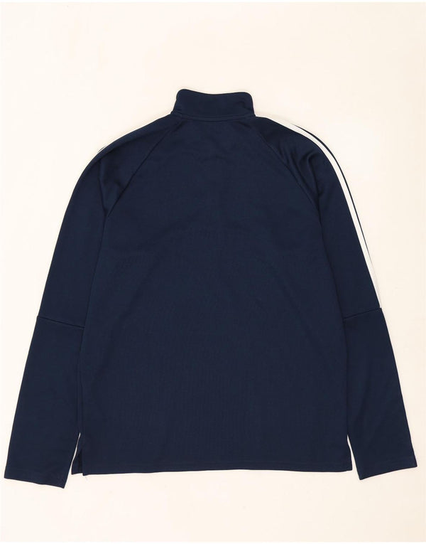 Adidas Mens Climalite Pullover Tracksuit Top Large Navy Blue Polyester