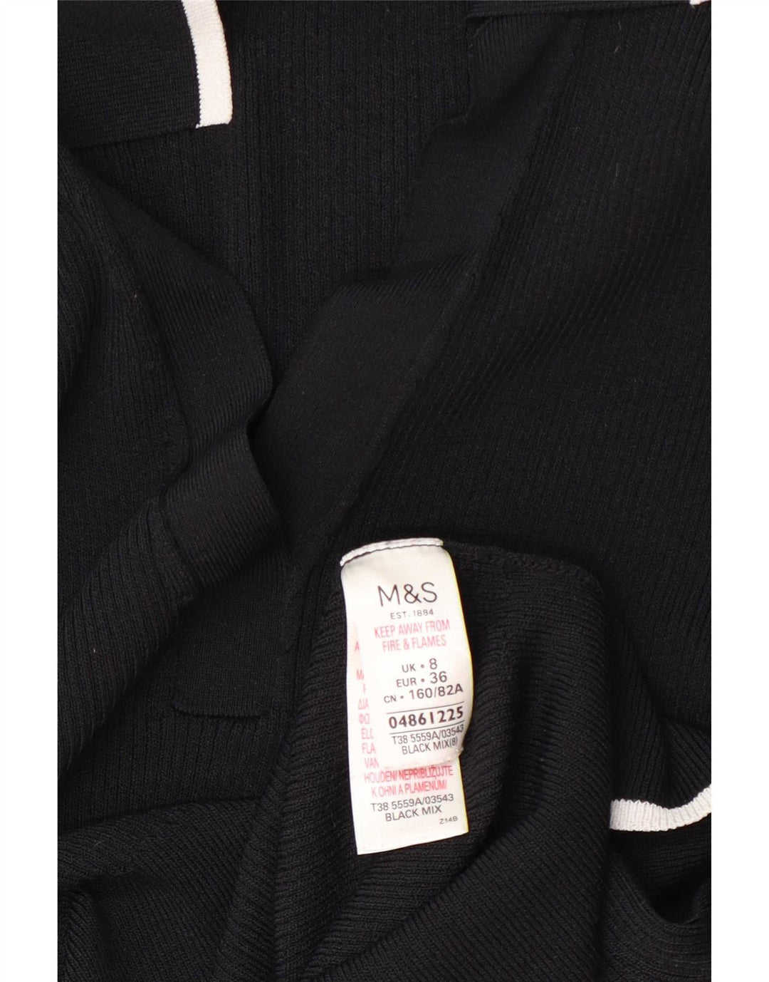 Marks & Spencer Γυναικείο πουκάμισο πόλο UK 8 Μικρή μαύρη βισκόζη