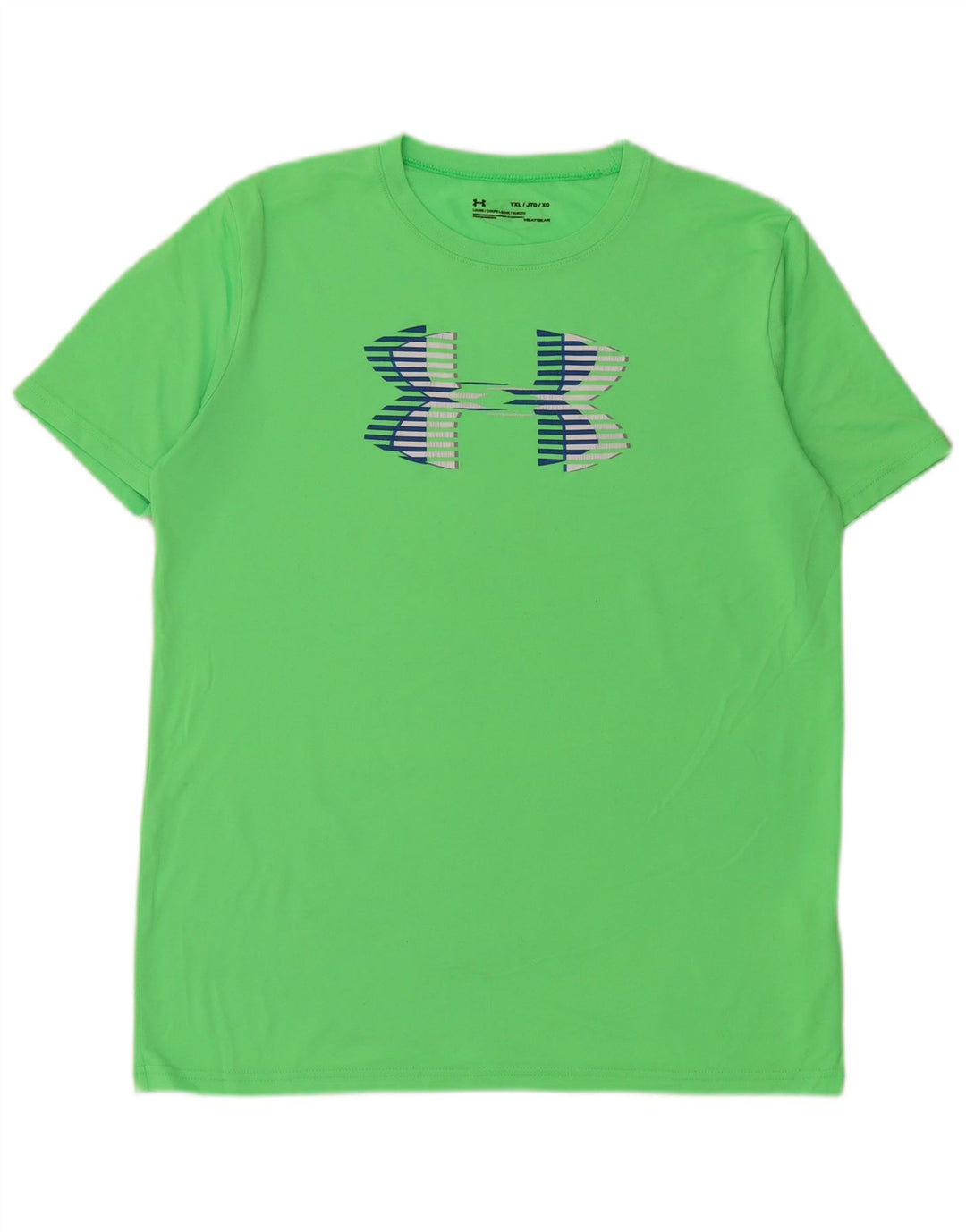 UNDER Armour Boys Heat Gear Graphic T-shirt Top 13-14 Years XL Green