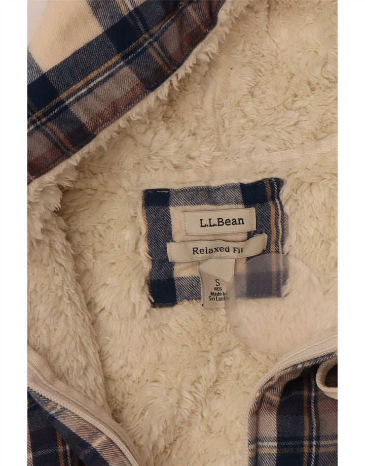 L.L.Bean Ανδρικό μπουφάν Sherpa UK 36 Small Navy Blue Check Cotton
