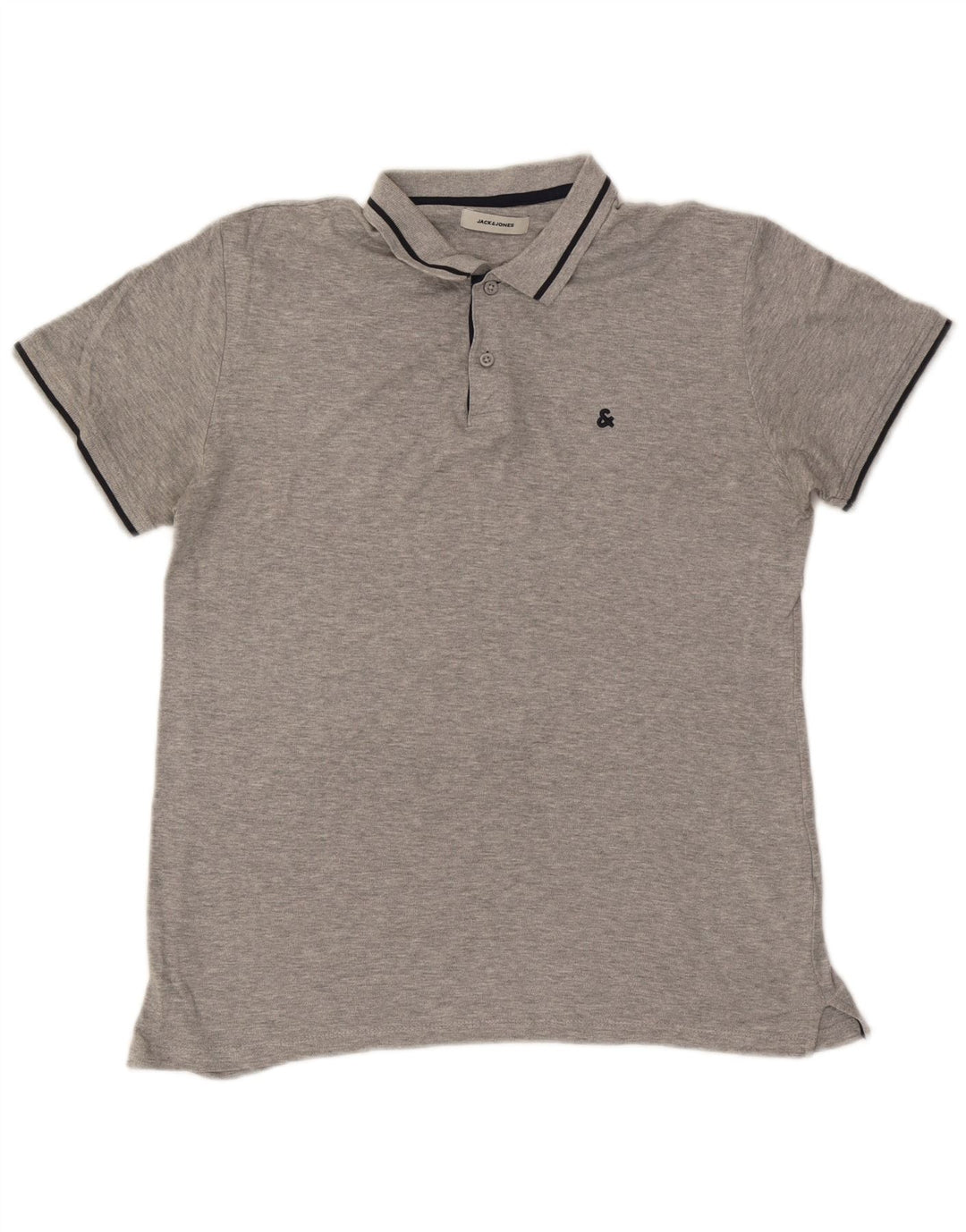 Ανδρικό μπλουζάκι πόλο Jack & Jones, βαμβακερό μεσαίο γκρι