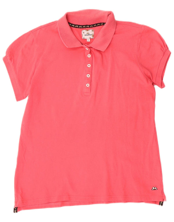 Guru Womens Polo Shirt UK 14 Large Pink