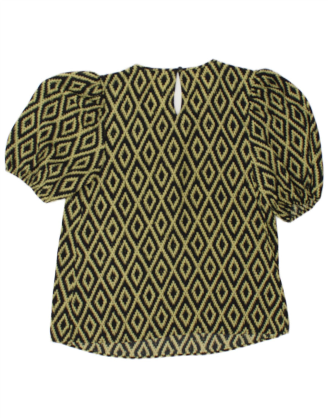 Marks & Spencer Γυναικεία Μπλούζα Τοπ UK 10 Small Black Argyle/Diamond