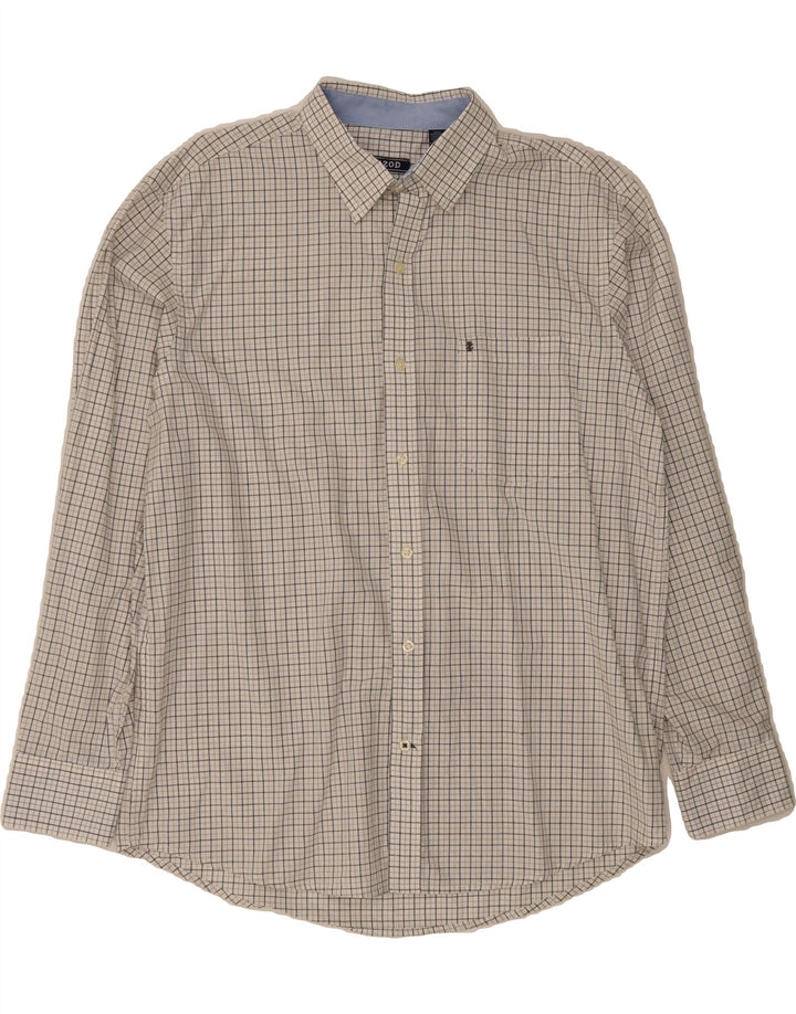 IZOD Mens Shirt Medium White Check Cotton Vintage Izod and Second-Hand Izod from Messina Hembry 