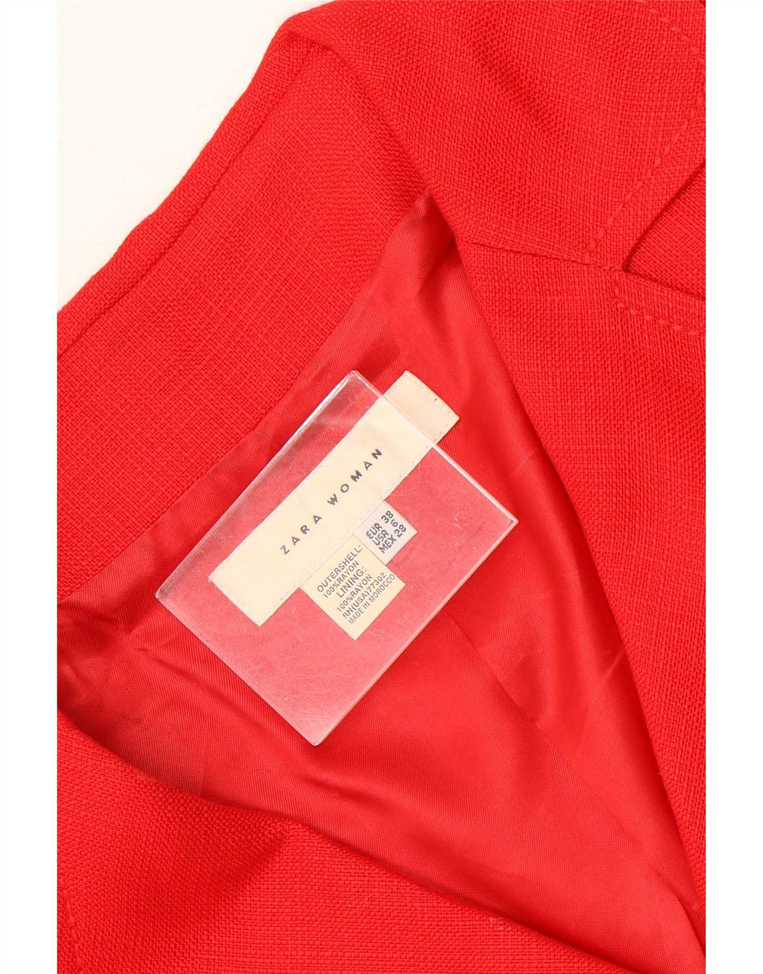 Zara Γυναικείο Μπουφάν 3/4 Μανίκι Μπλέιζερ EU 38 Small Red Rayon