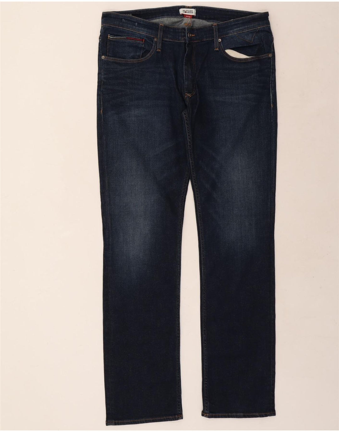 Ανδρικό τζιν ίσιο Tommy Hilfiger W38 L36 Navy Blue Cotton