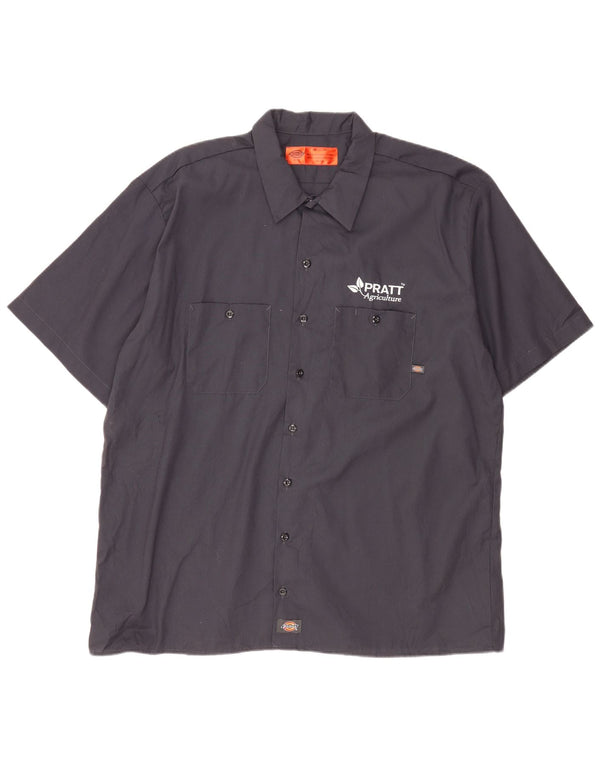 Dickies Mens Short Sleeve Shirt 2XL Grey Polyester