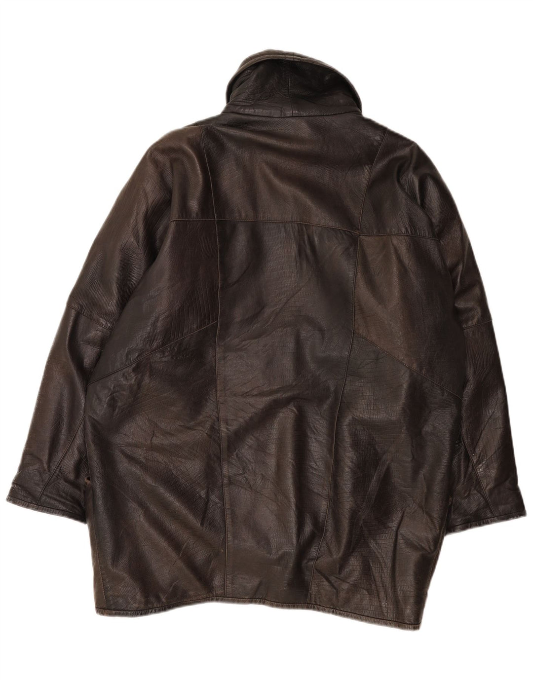 Vintage Γυναικείο Oversized Δερμάτινο Μπουφάν EU 44 XL Καφέ Δερμάτινο