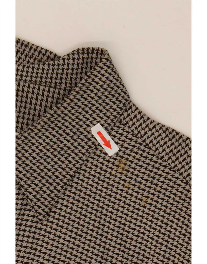 Vintage ανδρικό πουκάμισο μεγάλο γκρι Houndstooth βισκόζη