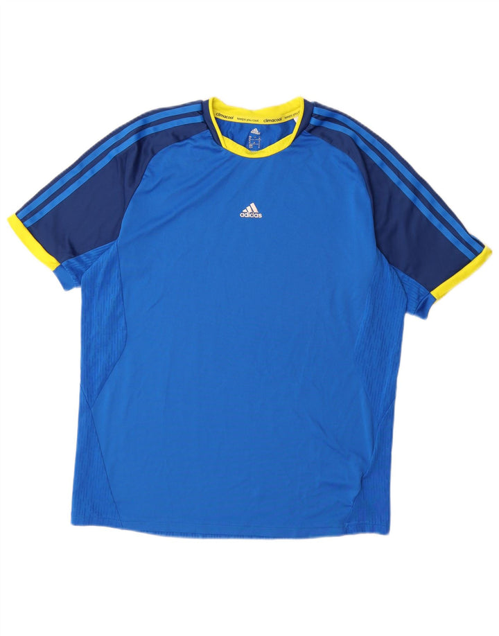 Ανδρικό T-Shirt Adidas Climacool Top Medium Blue Colourblock Πολυεστέρας