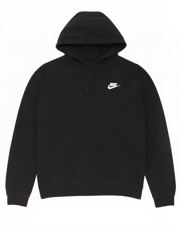 Nike Womens Oversized Hoodie Jumper UK 10 Small Black Cotton
