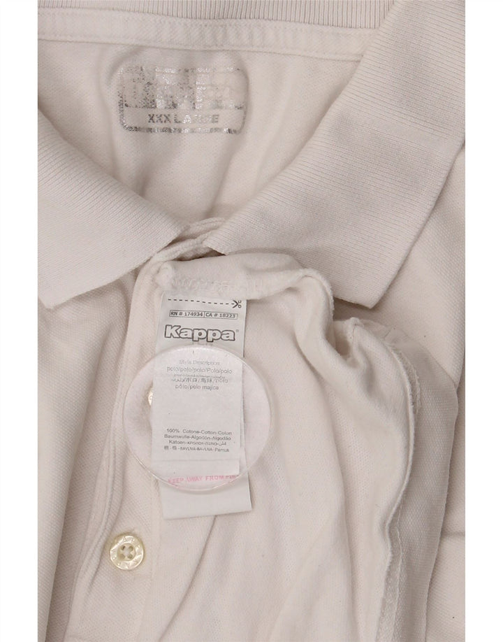 KAPPA Ανδρικό Πόλο Μπλουζάκι 3XL Λευκό βαμβακερό