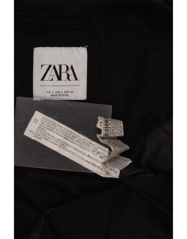 Ανδρικό μπουφάν ZARA Bomber UK 40 Large Black Nylon