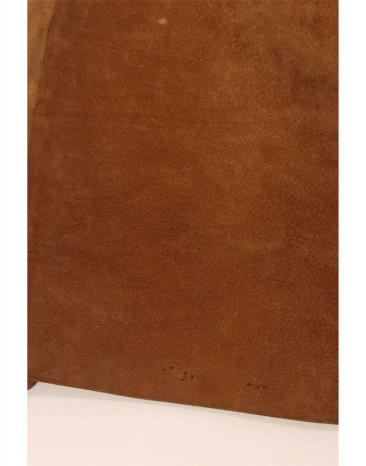 Vintage Γυναικεία Suede Wrap Φούστα IT 44 Medium W28 Καφέ Δερμάτινο