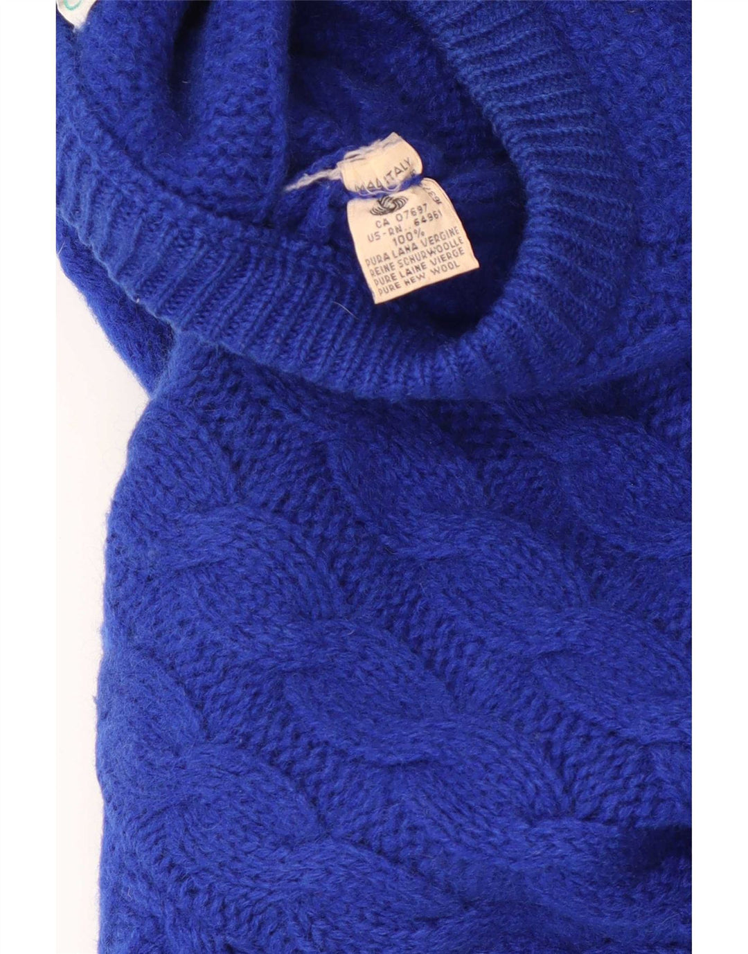 Ανδρικό πουλόβερ Benetton Crew Neck Jumper IT 50 Medium Blue Wool
