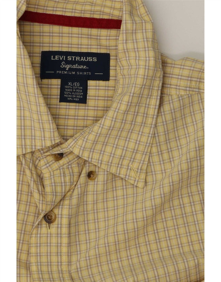 Ανδρικό κοντομάνικο πουκάμισο Levi's XL Κίτρινο βαμβακερό Gingham