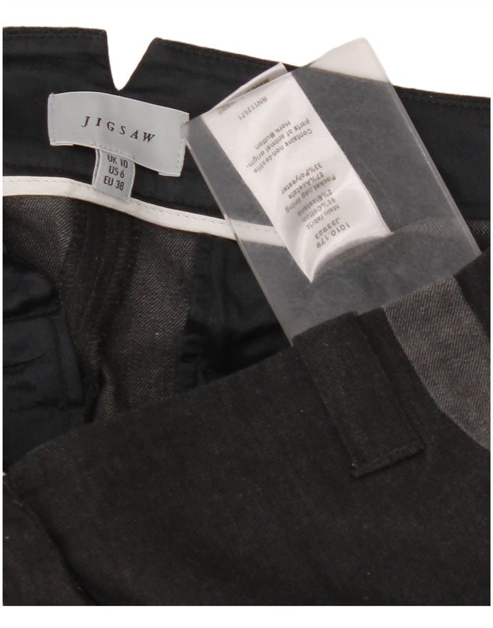 JIGSAW Γυναικείο λεπτό παντελόνι Chino UK 10 Small W30 L29 Black Colourblock