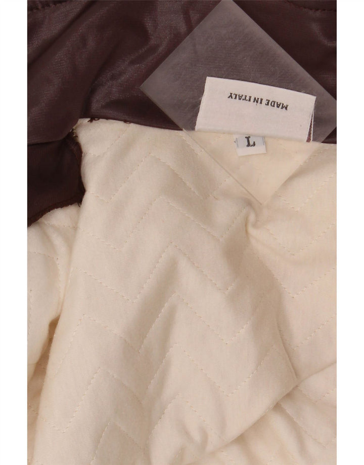 VINTAGE Γυναικείο Bomber Jacket UK 16 Large Beige Polyester