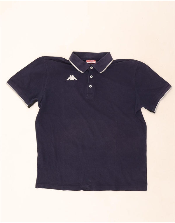 Kappa Mens Polo Shirt XL Navy Blue Striped