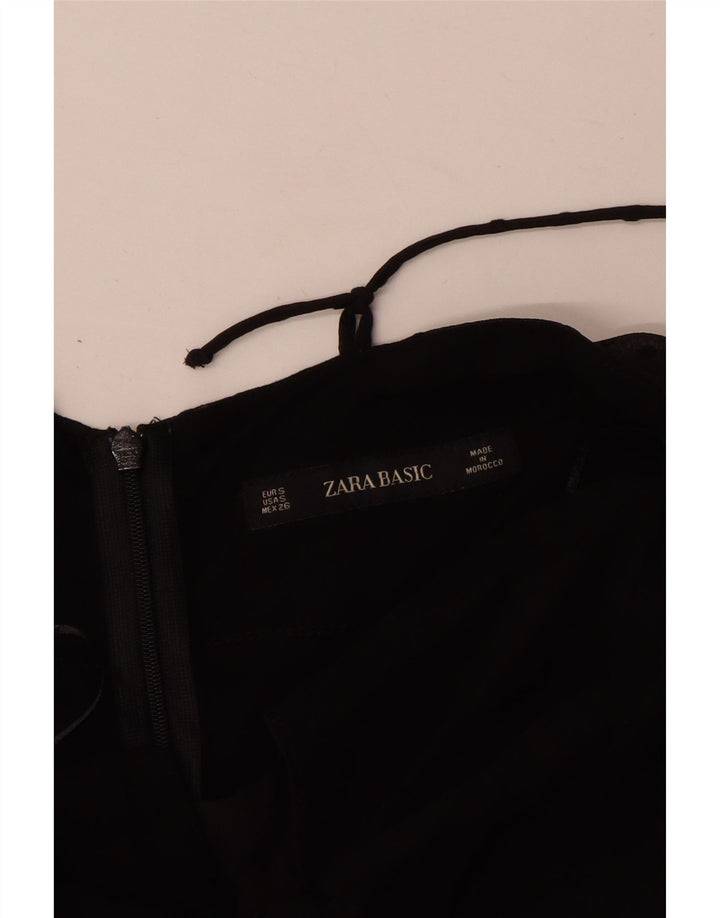Zara Γυναικείο φόρεμα UK 8 Small Black Spotted Polyester